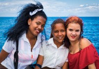Cuban school girls on the Malacon in Havana