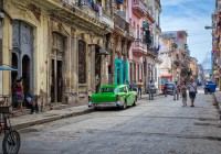 Green Auto in the streets of Havana
