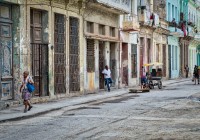 Woman walking in the streets of Havana