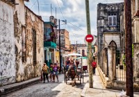 Horse drawn Carriage in street of Santa Clara Cuba