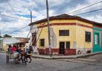 Horse drawn carriage taxi in Santa Clara Cuba