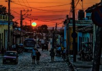 The last rays of the setting sun in Trinidad, Cuba