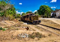 Train stop at Iznaga, Cuba in Valle de los Ingenios near Trinidad